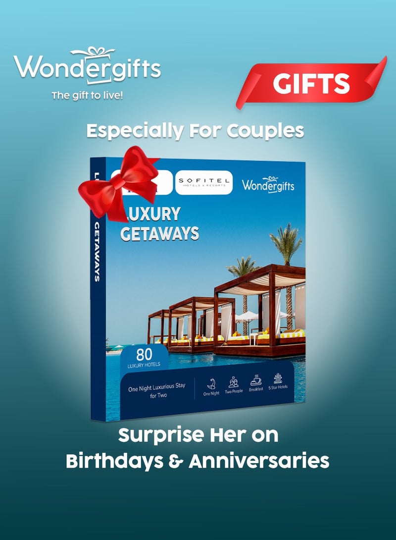 Wondergifts Luxury Staycations Getaways Gift Box | Stay at 80+ Premium Hotels Across UAE | Gift For Birthday | Valentine's Day Gift For Her - Image 1